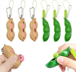 6PCS Squeeze Bean Keychain Fidget Toys Pack for Both Children and Adult