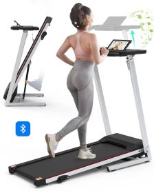 Folding Treadmill with Desk for Home - 265lbs Foldable Treadmill Running Machine