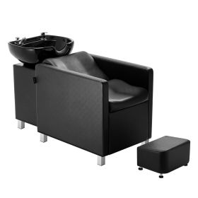 VEVOR Shampoo Backwash Chair, 661.4LBS Loading Salon & Spa Hair Washing Station, Backwash Barber Shampoo Bowl and Chair