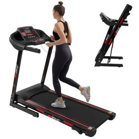 FYC Folding Treadmill for Home - 330 LBS Weight Capacity Running Machine with Incline/Bluetooth;  3.5HP 16KM/H Max Speed Foldable Electric Treadm