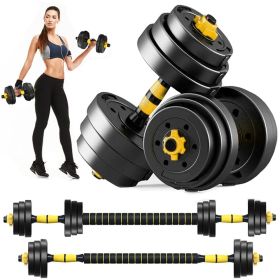 Adjustable Dumbbell Set 44 LBS Barbell Weight Set for Home Gym, 2 in 1 Dumbellsweights Set for Men and Women