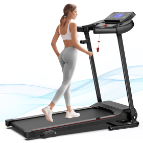 OBENSKY Treadmill with Adjustable Incline Folding Treadmill for Home 2.5 HP 12 Preset for Home Use 7.5 mph Range