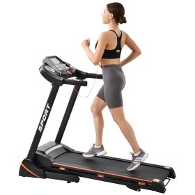 Folding Electric 3.5HP Treadmill With Incline Medium Running Machine Motorised LCD Gym 330lbs Folding Treadmill Electric Motorized Power 14.8KM/H