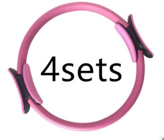 Yoga Fitness Pilates Ring Women Girls Circle Magic Dual Exercise Home Gym Workout Sports Lose Weight Body Resistance (Option: Pink4sets)