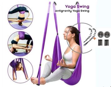 Anti Gravity Yoga Hammock (Option: Dark purple set)