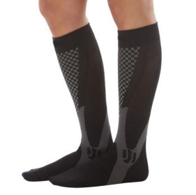 Compression Socks For Men&Women Best Graduated Athletic Fit For Running Flight Travel Boost Stamina Circulation&Recovery Socks (Option: Black-S M)