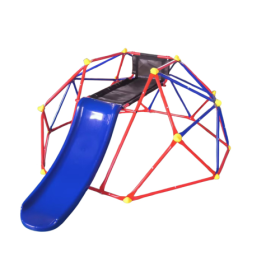 XCF007 6 Foot Dome Climber With 1.2 Meter Slide For Climbers Over 3 Years Old With Rock Climbing (Option: Blue and red)