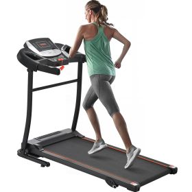 Folding Treadmill Electric Running Machine Walking Jogging Machine With 3 Level (Color: Black)