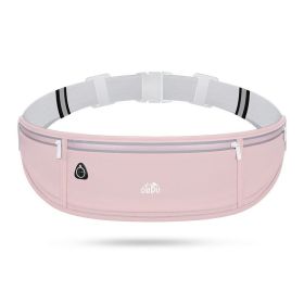 Slim Running Pack Exercise Waist Pack Belt Pouch Bags (Color: pink)