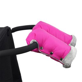 Fleece Stroller Hand Muff, Winter Anti-Freeze Gloves for Baby Stroller (Color: pink)