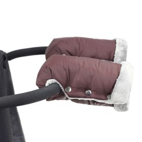 Fleece Stroller Hand Muff, Winter Anti-Freeze Gloves for Baby Stroller (Color: Coffee)