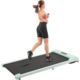 2 in 1 Under Desk Electric Treadmill 2.5HP; with Bluetooth APP and speaker; Remote Control; Display; Walking Jogging Running Machine Fitness Equi (Color: green)