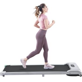 2 in 1 Under Desk Electric Treadmill 2.5HP; with Bluetooth APP and speaker; Remote Control; Display; Walking Jogging Running Machine Fitness Equi (Color: Sliver)