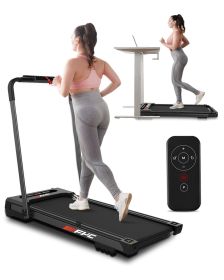 FYC Under Desk Treadmill - 2 in 1 Folding Treadmill for Home 300LBS Weight Capacity;  Free Installation Foldable Treadmill Compact Electric Runni (Color: Black)