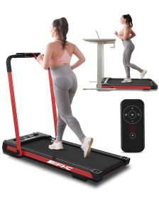 FYC Under Desk Treadmill - 2 in 1 Folding Treadmill for Home 300LBS Weight Capacity;  Free Installation Foldable Treadmill Compact Electric Runni (Color: Red)