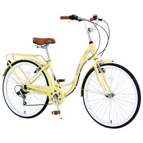 7 Speed, Steel Frame, Multiple Colors 26 Inch Ladies bicycle (Color: as Pic)