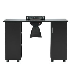 VEVOR Manicure Table, Nail Table Station with Electric Dust Collector, Moveable Nail Tech Desk with 8 Wheels (4 Lockable), 3 Dust Bag & Wrist Res (Default: Default)