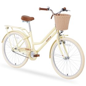 Steel Frame,Multiple Colors, for 10+Years Old Girls Bike,24 inch wheel (Color: as Pic)