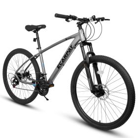 A2757 27 Inch Mountain Bike 21 Speed, Suspension Fork, Aluminum Frame Disc Brake, Mountain biking for both men and women. (Color: as Pic)