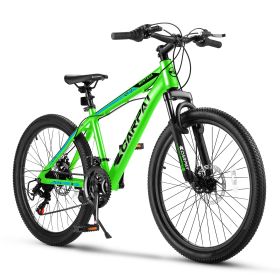 A24299 24 inch Mountain Bike Bicycle for Adults Aluminium Frame Bike Shimano 21-Speed with Disc Brake (Color: as Pic)