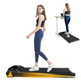 FYC Under Desk Treadmills Walking Pad with Incline and Remote Control and LED Display Electric Running Machine for Home Office Exercise Walking J (Color: Black)