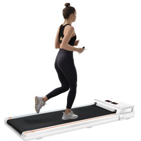 FYC Under Desk Treadmill 2.5HP Slim Walking Treadmill 265LBS - Electric Treadmill with APP Bluetooth Remote Control LED Display (Color: as Pic)