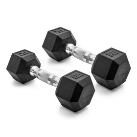 Coated Rubber Hex Dumbbell, Pair (actual weight: 12lb)