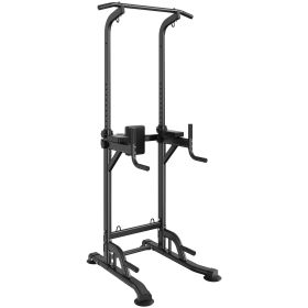 VEVOR Power Tower Dip Station, 10-Level Height Adjustable Pull Up Bar Stand (Functional Morphology: With Elbow Pad, Accessory Function: No Spare Parts)