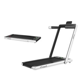 2.25HP 2 in 1 Folding Treadmill with APP Speaker Remote Control (Color: White)