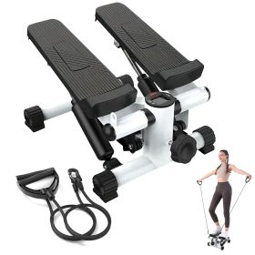 Mini Steppers for Exercise Mini Stair Stepper for Home with Resistance Bands Stepper with LCD Monitor (Color: as Pic)