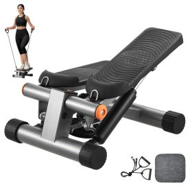 Stair Stepper for Exercise at Home Hydraulic Mini Stepper with Resistance Band (Stride Adjustable or Not: Yes, Motion Mode: Up and Down Motion)