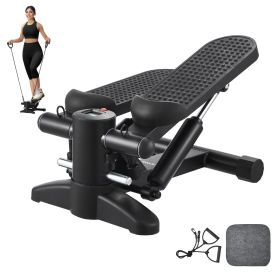 Stair Stepper for Exercise at Home Hydraulic Mini Stepper with Resistance Band (Stride Adjustable or Not: No, Motion Mode: Up and Down Motion)