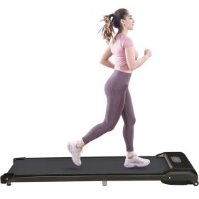 2 In 1 Under Desk Electric Treadmill With Bluetooth APP Walking Jogging Machine (Color: Black)