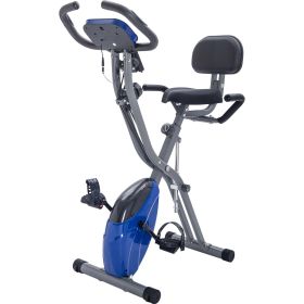 Folding Exercise Bike Fitness Upright  Recumbent X-Bike Adjustable Resistance (Option: bule)